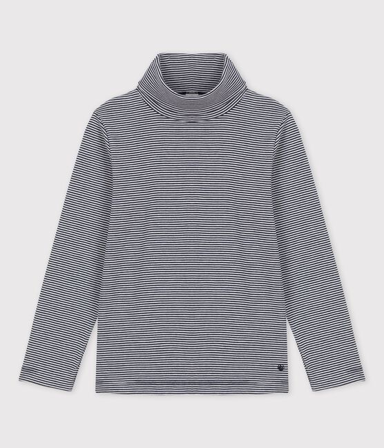 Children's Unisex Cotton Polo Neck SMOKING blue/MARSHMALLOW white