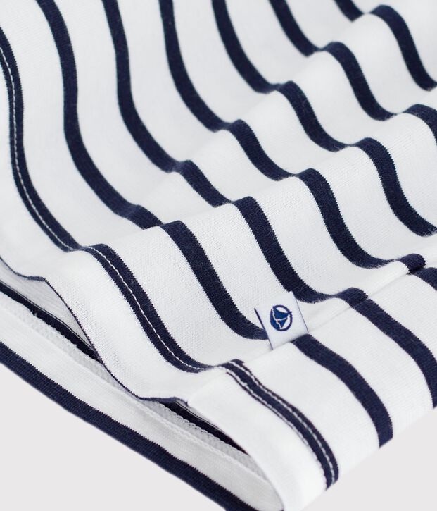 Babies' sleeveless stripy cotton dress blue/white