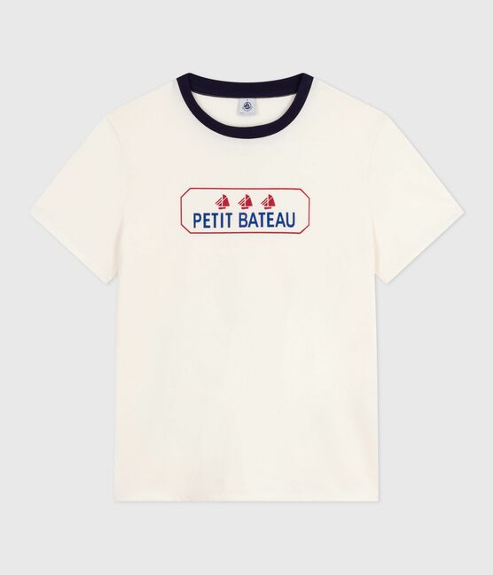 The Straight short-sleeved cotton T-shirt for women MILK blue/SOIR