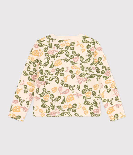 Girls' Cotton Cardigan AVALANCHE white/MULTICO