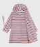 Children's stripy cotton terry bathrobe MARSHMALLOW white/MULTICO white