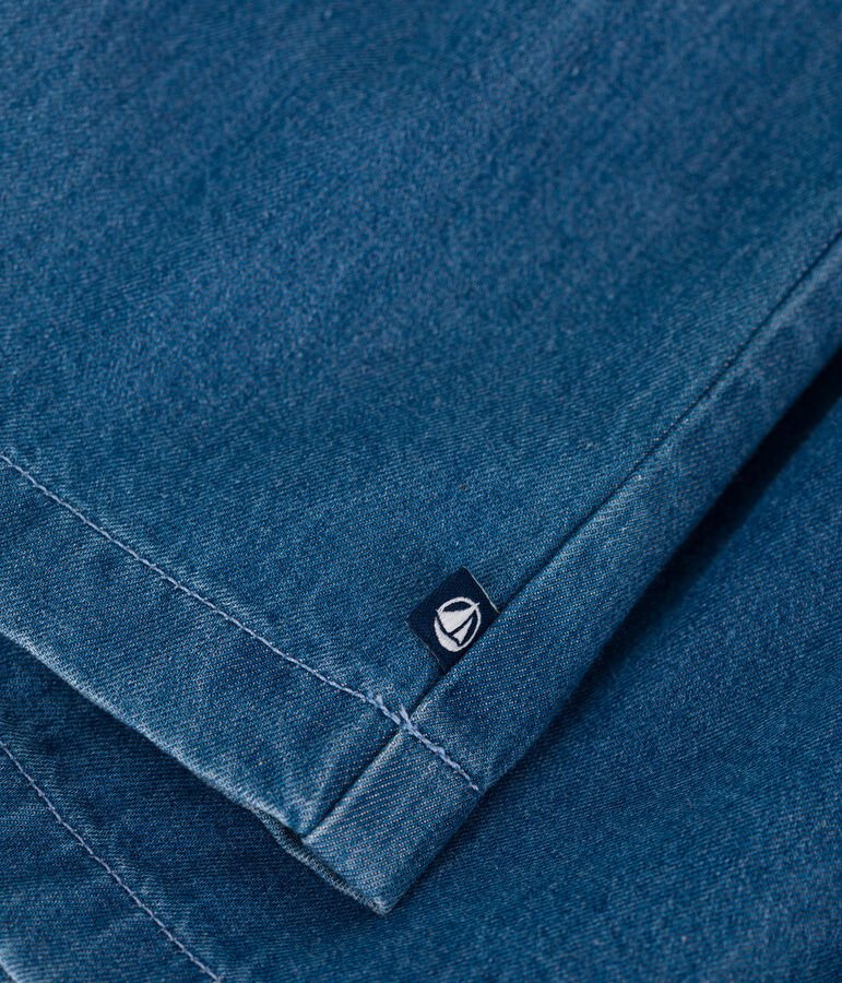 Babies' sleeveless lightweight denim dress blue