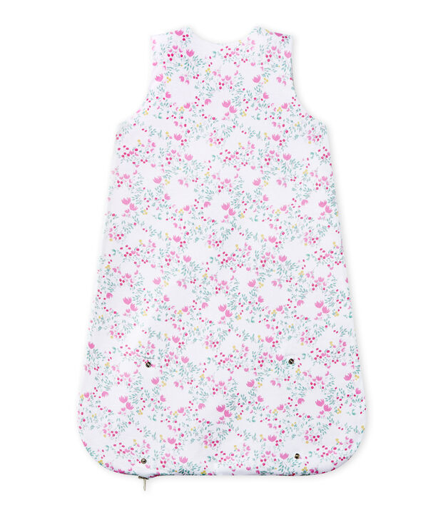 Baby girl's reversible sleeping bag white/multicolor