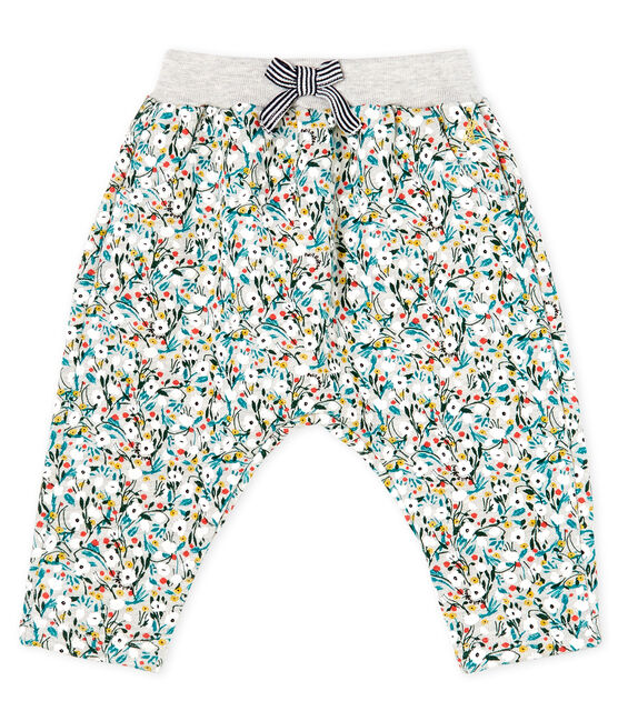 Baby Girls' Printed Fleece Trousers BELUGA grey/MULTICO CN white