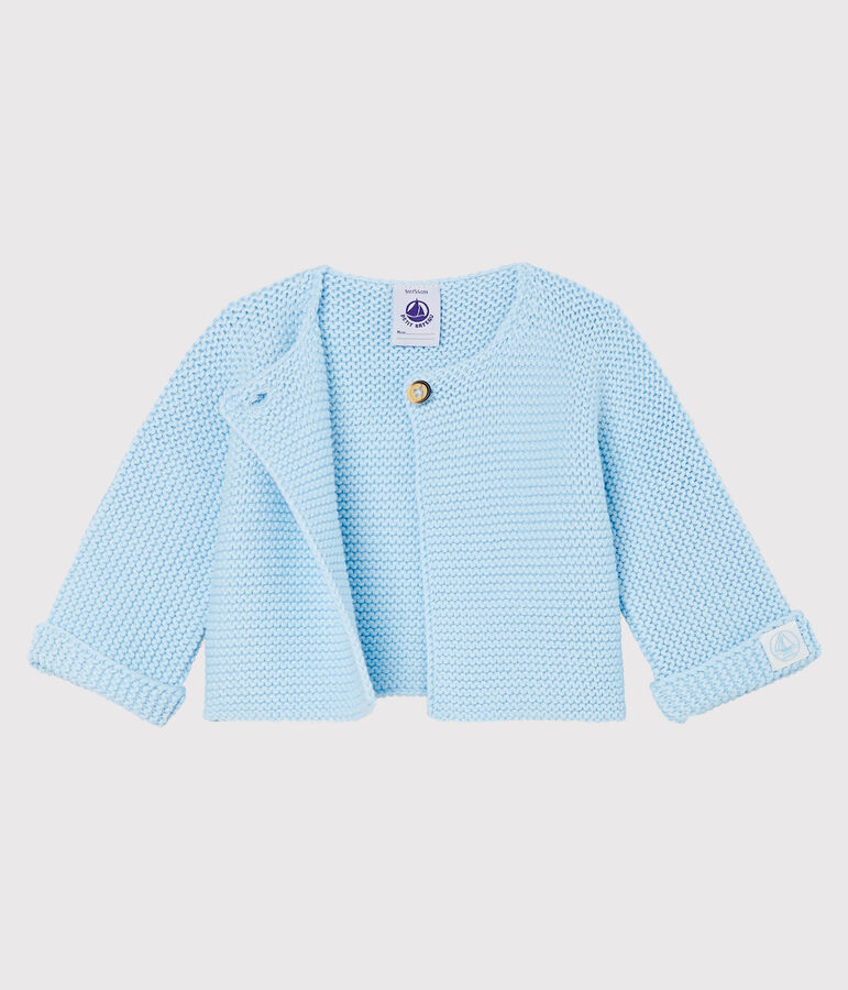 Babies' Cardigan Made Of 100% Cotton Knit blue