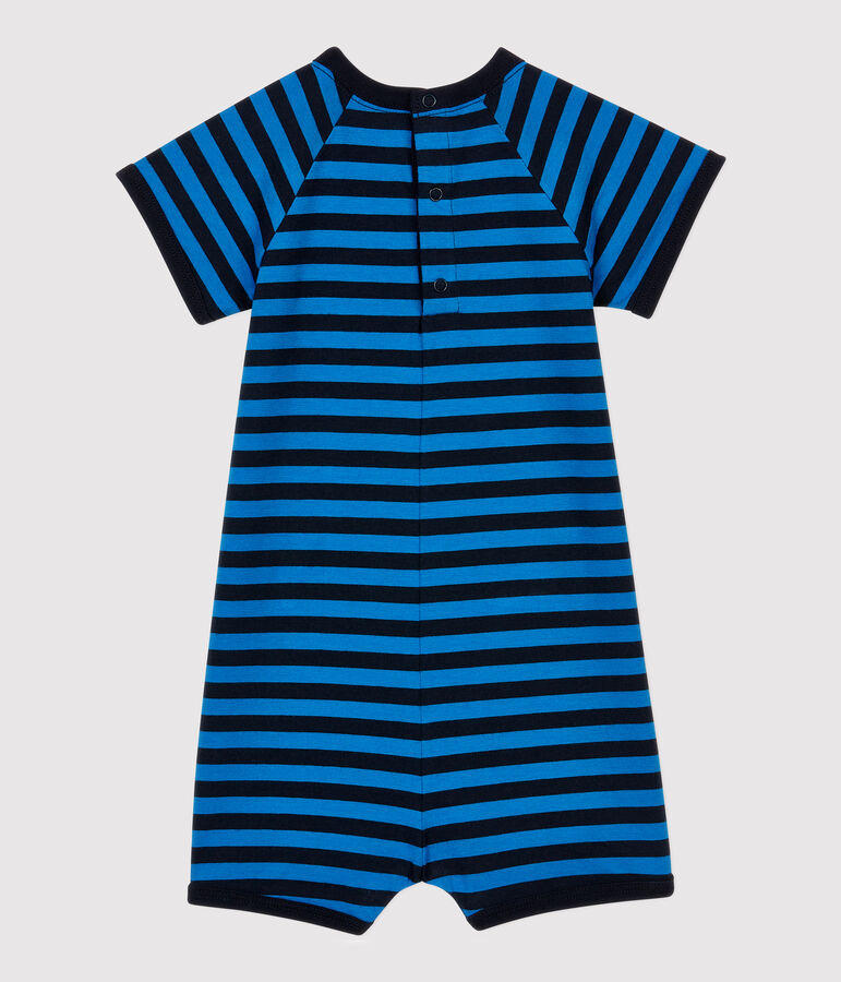 Babies' Cotton Playsuit blue/blue