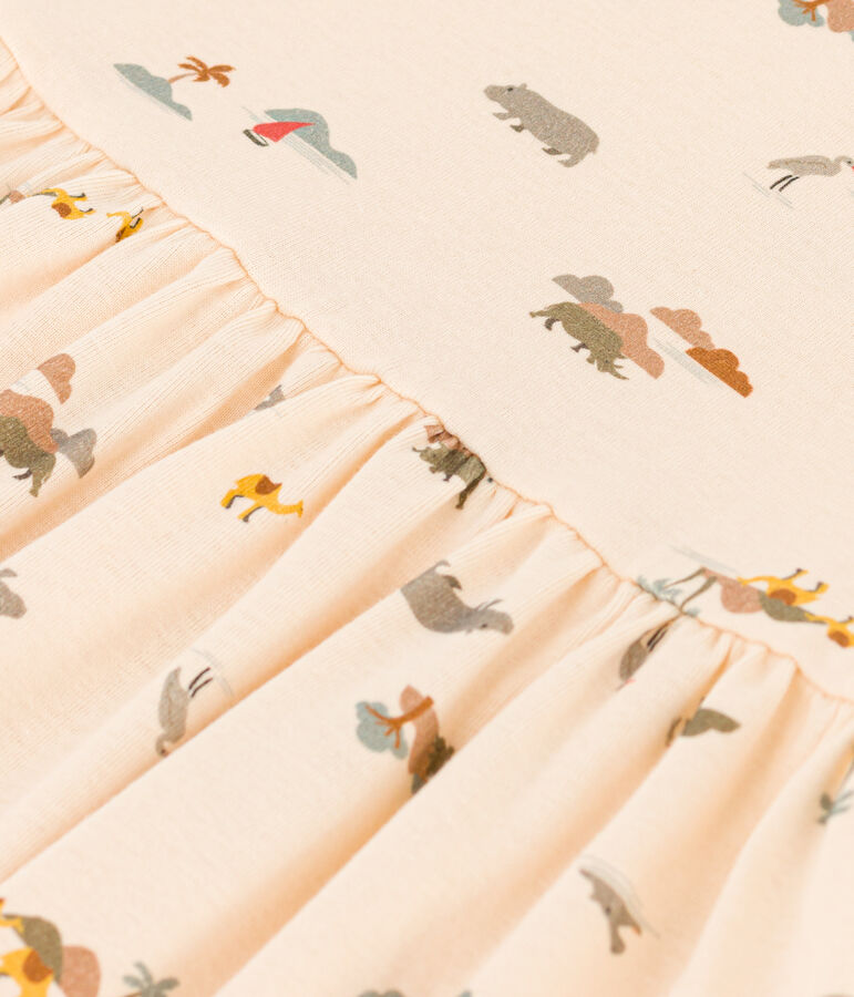 Girls' Cotton Print Dress Ecru/multicolor