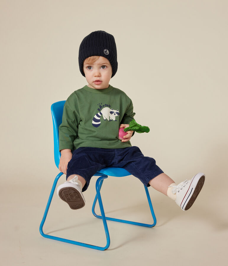 Babies' long sleeved T-shirt in fine jersey green