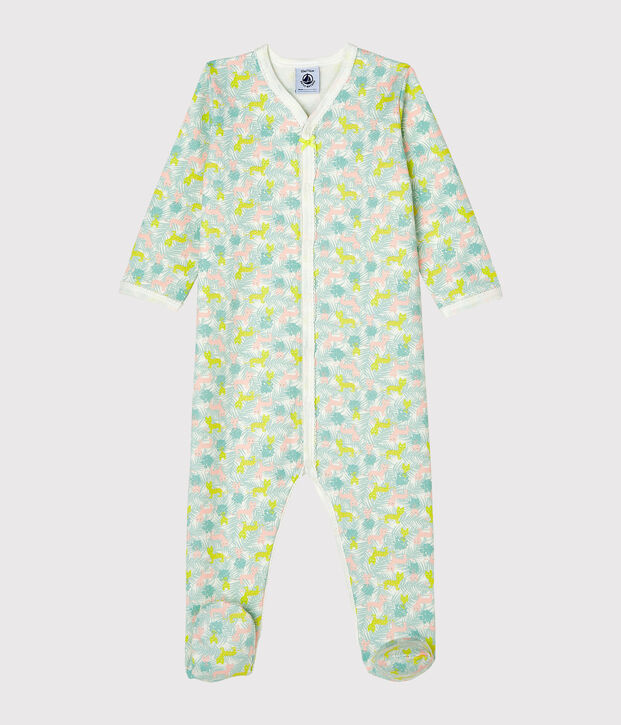 Baby Girls' Fleece Sleepsuit white/multicolor