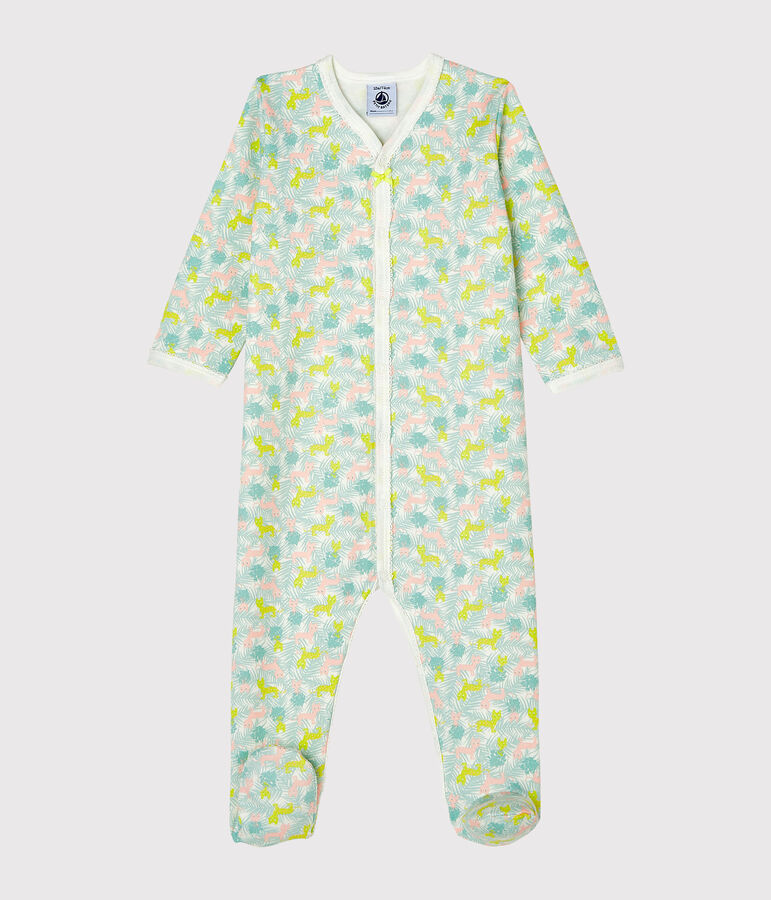 Baby Girls' Fleece Sleepsuit MARSHMALLOW white/MULTICO white