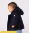 Babies' pea coat in plain woollen broadcloth SMOKING blue