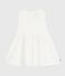 Babies' sleeveless white cotton broderie anglaise dress MARSHMALLOW white