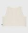 Sleeveless baby vest in milleraies cotton and sherpa MILK /MULTICO