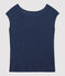 Women's Plain Linen T-Shirt MEDIEVAL blue