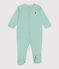 Babies' stripy cotton pyjama suit ALOEVERA green
