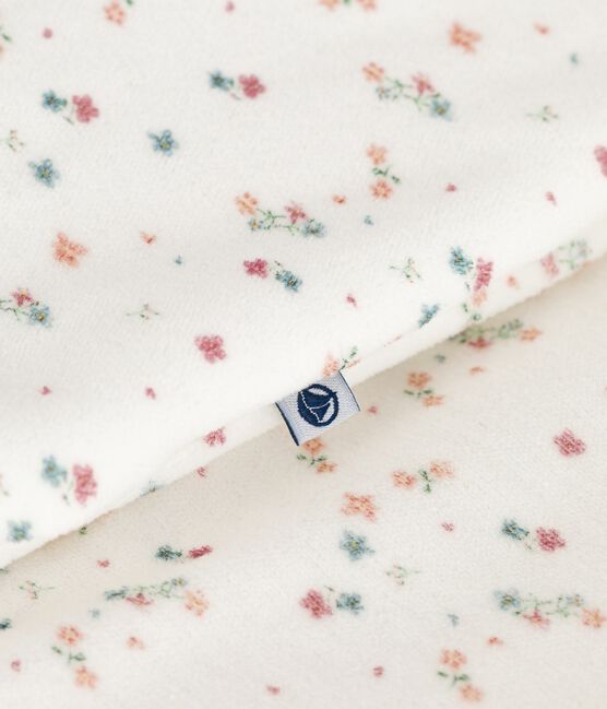 Babies' 3 TOG floral-print corduroy sleeping bag MARSHMALLOW white/MULTICO white