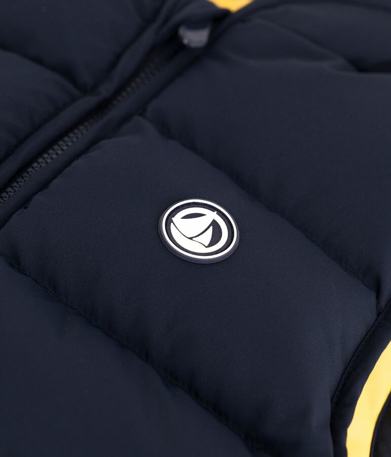 Children's reversible two-tone sleeveless puffer jacket blue/yellow