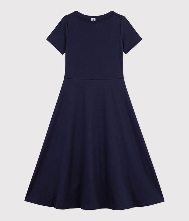 Women's long cotton dress blue