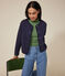 Women's tube knit cardigan SMOKING blue