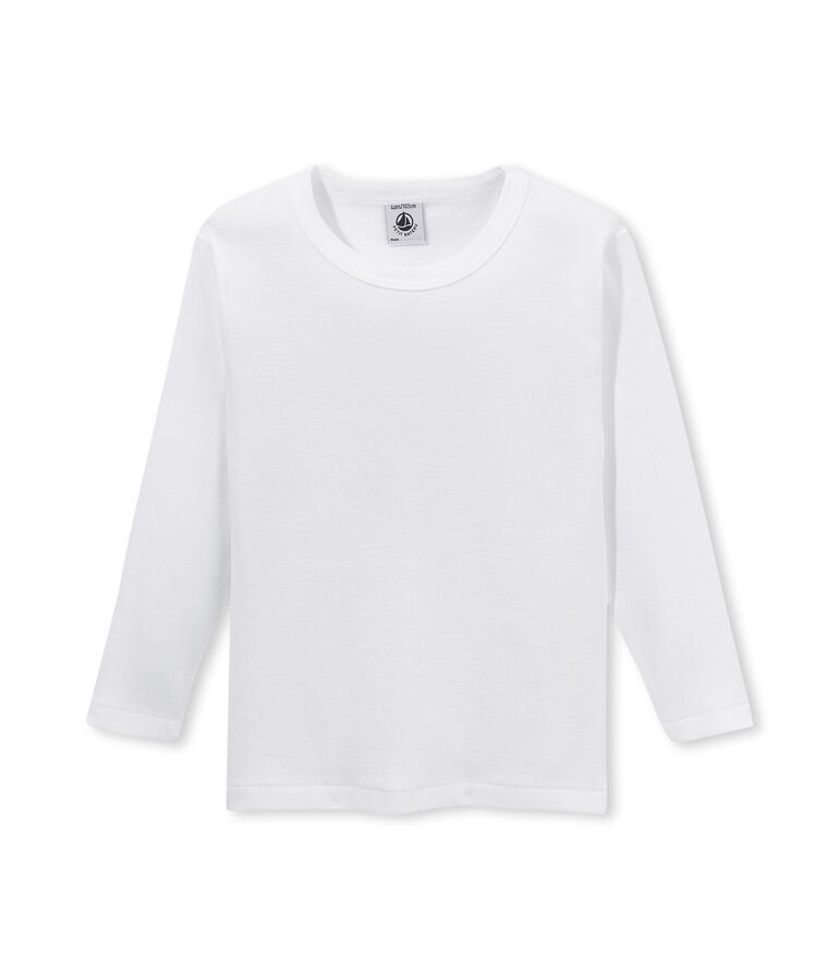 Boy's long sleeve plain T-shirt Lait white