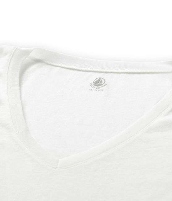 Women's short-sleeved lightweight cotton t-shirt MARSHMALLOW white