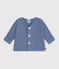 Cardigan b&eacute;b&eacute; tricot point mousse en coton uni blue