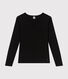 Women's plain long-sleeved iconic rib knit T-shirt
