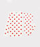 Girls' or Women's Heart Print Ribbed Pyjamas MARSHMALLOW white/TERKUIT red