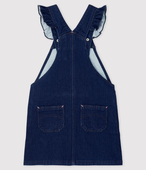 Girls' Denim Dungaree Dress DENIM BLEU FONCE blue