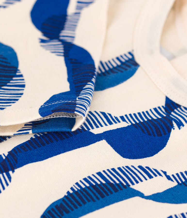 Babies' Patterned Long-Sleeved Jersey T-Shirt Ecru/multicolor