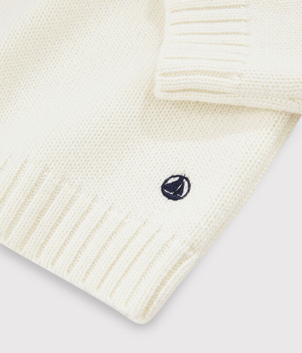 Boys' Wool and Cotton Pullover white/multicolor