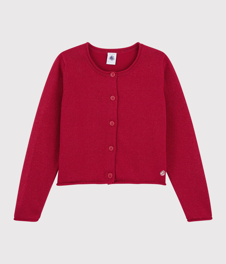 Girls' Cotton Cardigan TERKUIT BRILLANT red