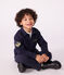 Children's plain cotton polo-style sweatshirt SMOKING blue