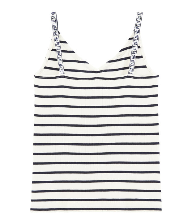 Women's sleeveless top white/blue