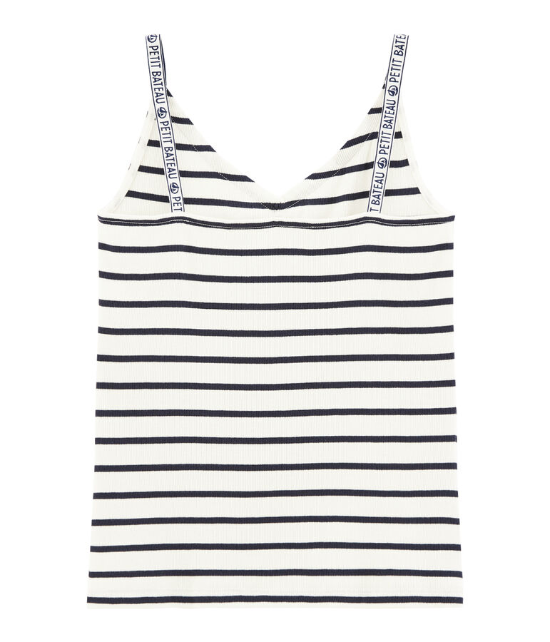 Women's sleeveless top white/blue
