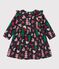 Babies' long-sleeved flannel dress blue/multicolor