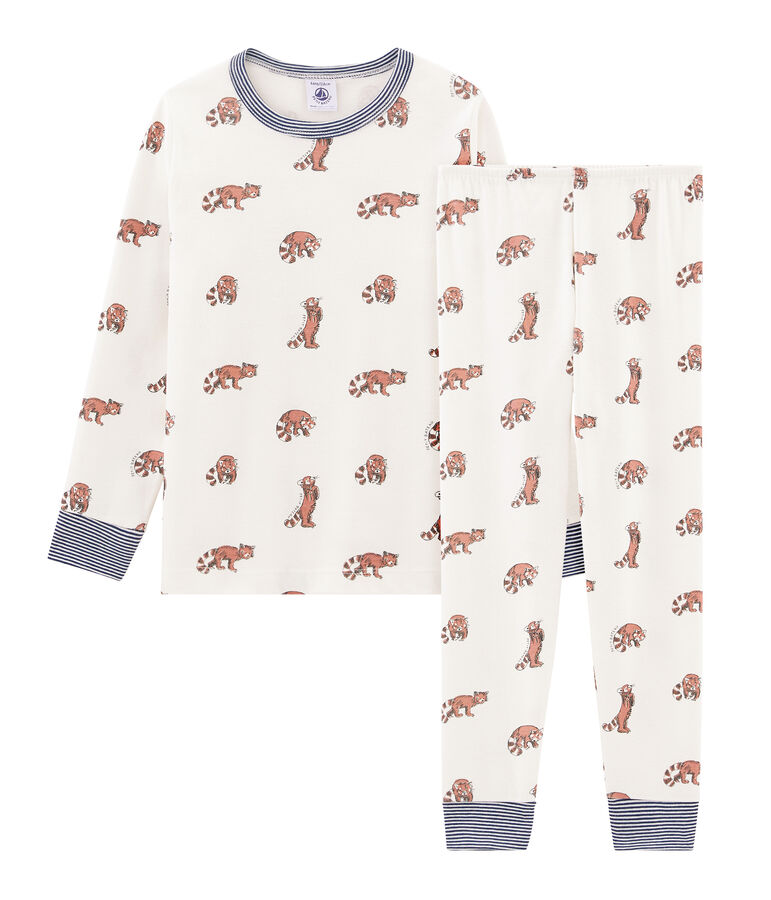 Boys' Ribbed Pyjamas white/multicolor