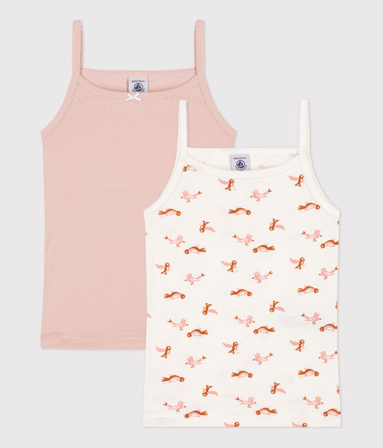 Girls' Bird Patterned Cotton Vests - 2-Pack variante 1