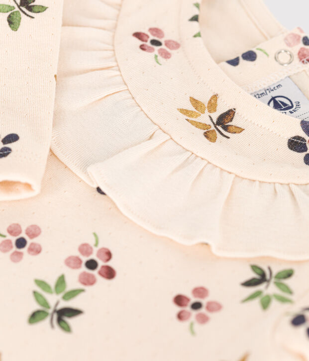 Babies' tube-knit blouse Ecru/multicolor