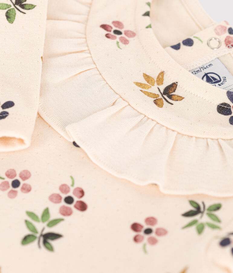 Babies' tube-knit blouse Ecru/multicolor