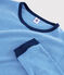Unisex Pinstriped Ribbed Pyjamas RUISSEAU blue/MARSHMALLOW white