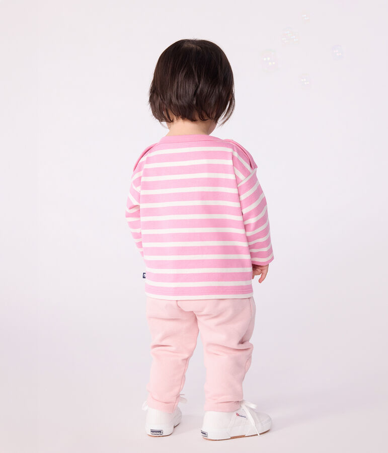 Babies' cotton Breton top BOUDOIR pink/MILK