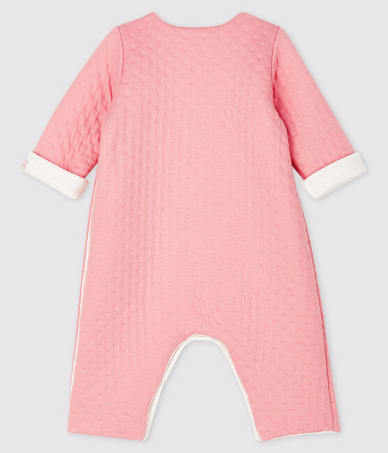 Babies' Long Jumpsuit in Quilted Tube Knit CHARME pink