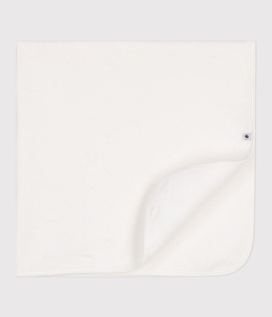Babies' tube knit blanket MARSHMALLOW white