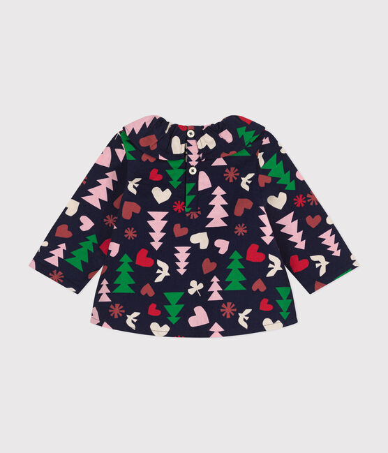 Babies' flannel blouse SMOKING blue/MULTICO white
