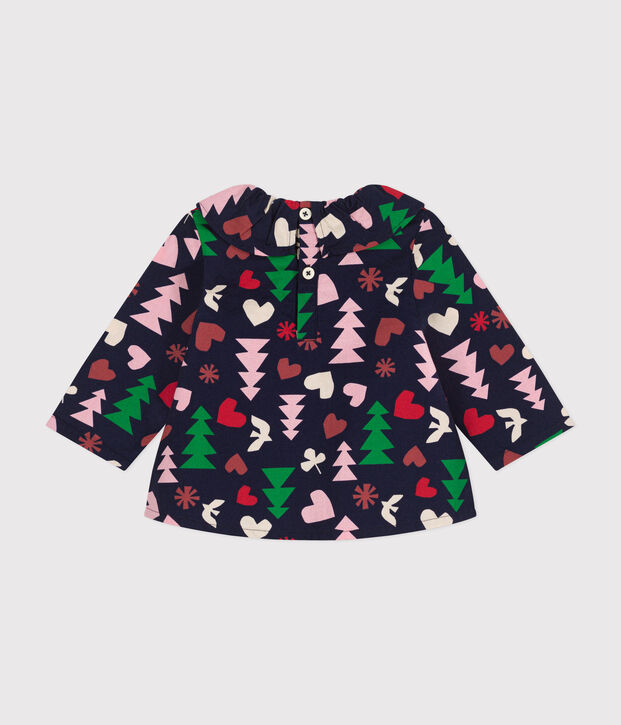 Babies' flannel blouse blue/multicolor