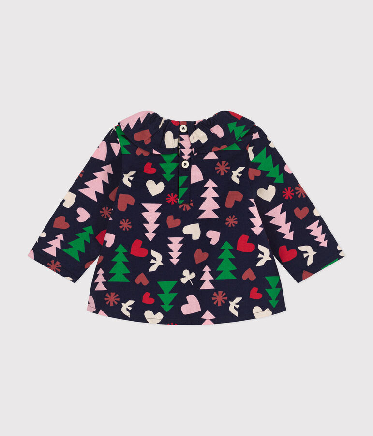 Babies' flannel blouse blue/multicolor