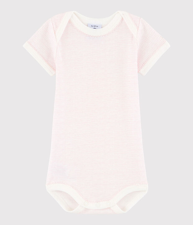 Baby Girls' Short-Sleeved Bodysuit white/pink