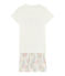 Girls' Ribbed Cropped Pyjamas MARSHMALLOW white/MULTICO white