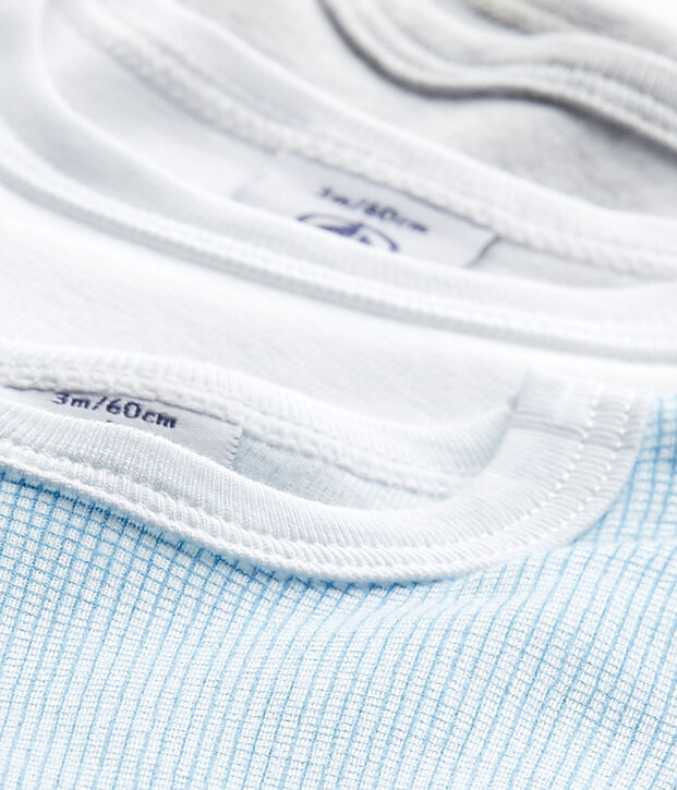 Pack of 3 baby's sleeveless bodysuits white